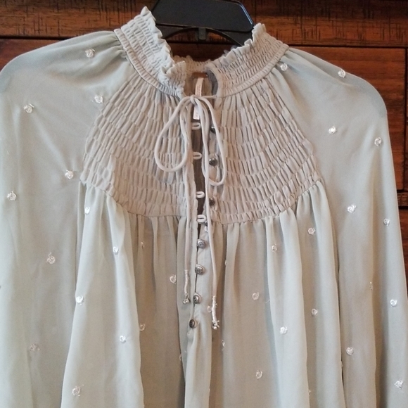 Free People Sheer Peasant Top - Picture 5 of 8
